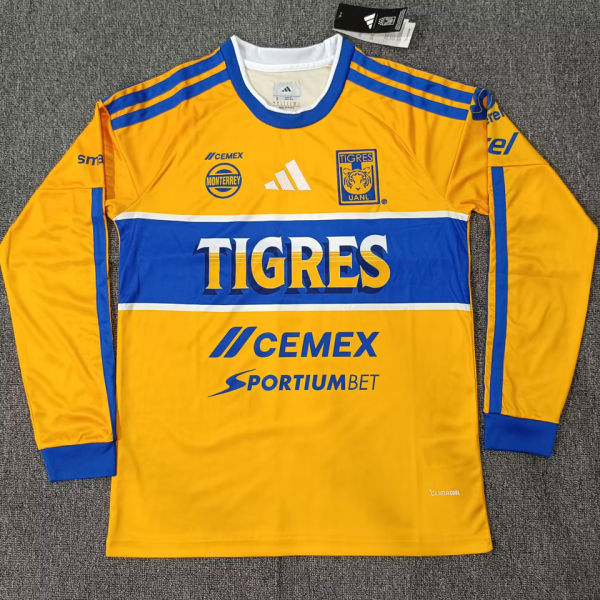 2026/27 Tigres Home Yellow Fans Long Sleeve Soccer Jersey
