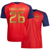 2026/27 Spain Goalkeeper Blue Fans Soccer Jersey（2 Stars 2星）
