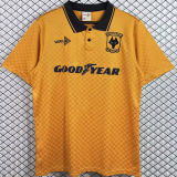1990/1991 Wolves Home Yellow Retro Soccer Jersey