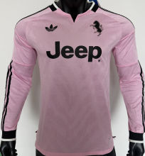 2026/27 JUV Away Pink Player Version Long Sleeve Soccer Jersey