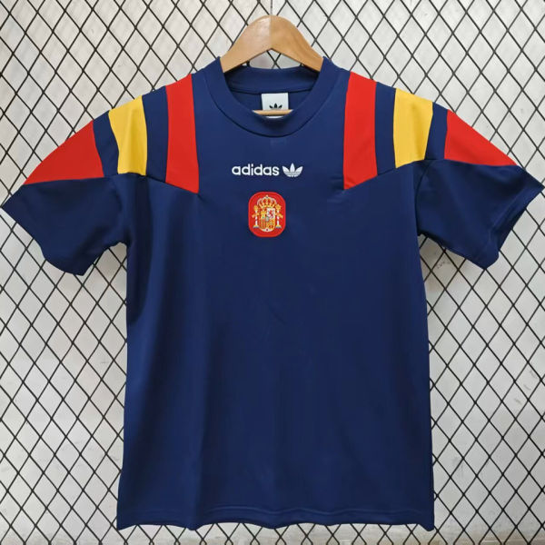 2026/27 Spain Royal Blue Cotton Retro Style T-shirt