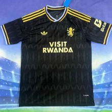 2026/27 Aston Villa Away Black Fans Soccer Jersey 带袖子广告