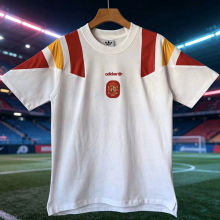 2026/27 Spain White Cotton Retro Style T-shirt