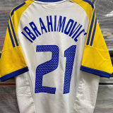 2002 Sweden Away White Retro Soccer Jersey