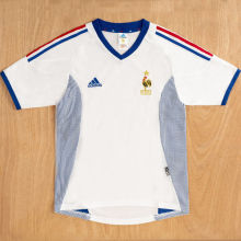 2002 France Away White Retro Soccer Jersey