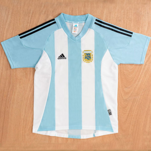 2002 Argentina Home Retro Soccer Jersey