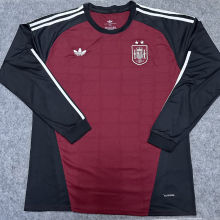 2026/27 Spain Goalkeeper Red Fans Long Sleeve Soccer Jersey （2 Stars 2星）
