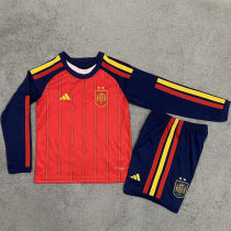 2026/27 Spain Home Red Kids Long Sleeve Soccer Jersey （2 Stars 2星） 长袖童装