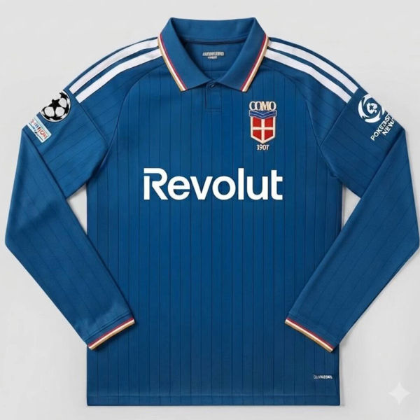 2026/27 Como Home Blue Fans Long Sleeve Soccer Jersey