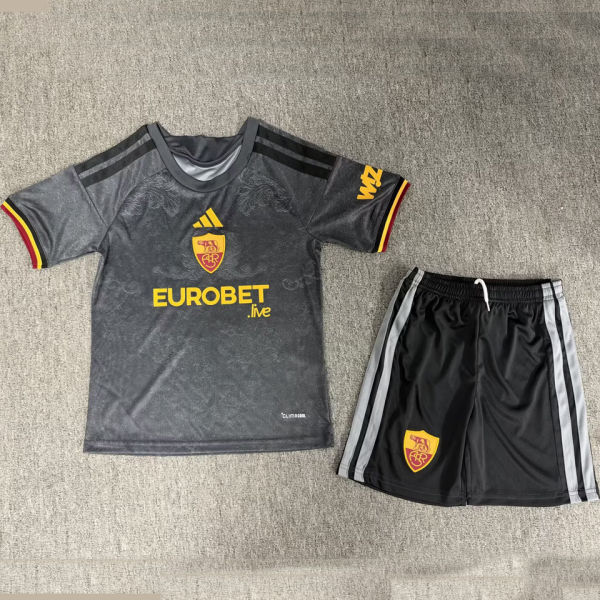 2026/27 Roma Third Black Kids Soccer Jersey