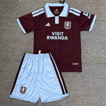 2026/27 Aston Villa Home Kids Soccer Jersey 带胸前广告