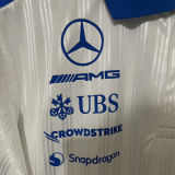 2026/27 Mercedes AMG Petronas F1 White Player Version POLO Team T-Shirt 有领  球员版