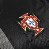 2013 Portugal Away Black Retro Fans Long Sleeve Jersey