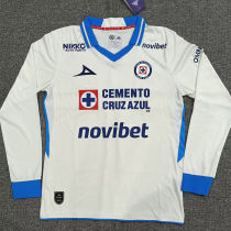 2026/27 Cruz Azul Away White Fans Long Sleeve Soccer Jersey