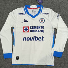 2026/27 Cruz Azul Away White Fans Long Sleeve Soccer Jersey