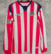 2004/2005 Chivas Home Red White Retro Long Sleeve Soccer Jersey