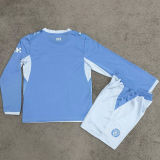 2026/27 Man City Home Kids Long Sleeve Soccer Jersey