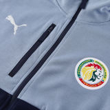 2027 Senegal Blue Grey Hoody Zipper Jacket