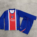 2026/27 PSG Home Blue Kids Long Sleeve Soccer Jersey 2 Stars 带2星