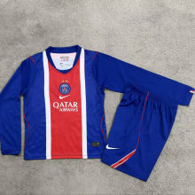 2026/27 PSG Home Blue Kids Long Sleeve Soccer Jersey 2 Stars 带2星