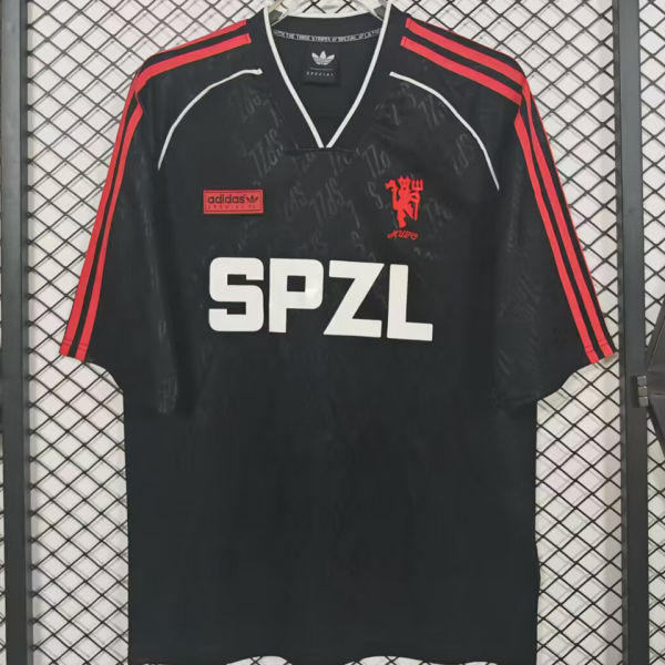 2027 M Utd Black Retro Style Fans Soccer Jersey