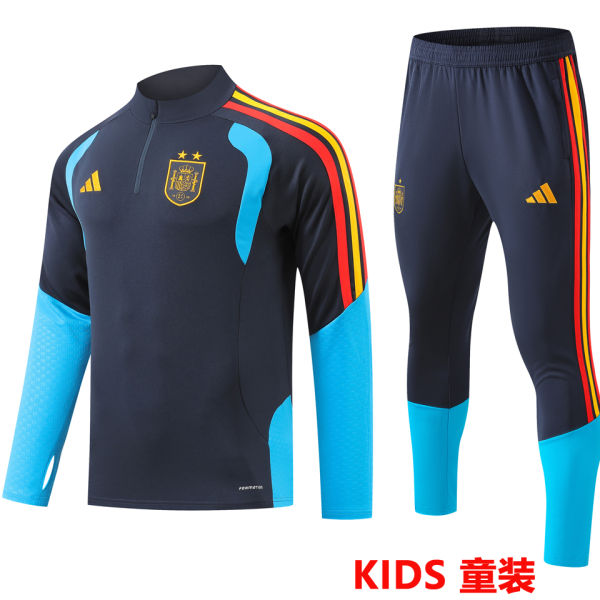2026/27 Spain Royal Blue Kids Sweater Tracksuit （2 Stars 2星）