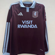 2026/27 Aston Villa Home Fans Long Sleeve Soccer Jersey 带胸前广告