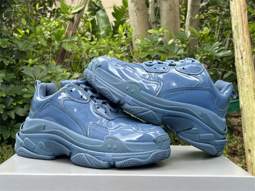 Balenciaga 1.0 Daddy Shoes Patent Leather Lake Blue（7-12 work day deliver）