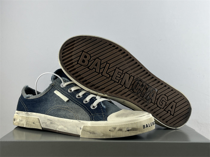 Balenciaga 22 summer new PARIS worn and distressed effect casual low-top canvas shoes（7-12 work day deliver）