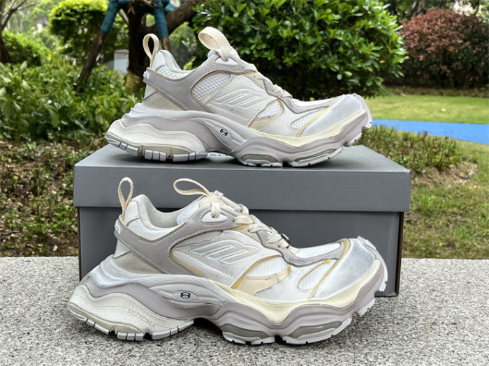 Balenciaga CARGO mesh round toe lace-up low top beige gray（7-12 work day deliver）