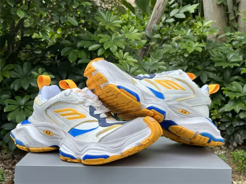 Balenciaga 10XL CARGO Yellow Blue Mesh Round Toe Lace-up Low Top（7-12 work day deliver）