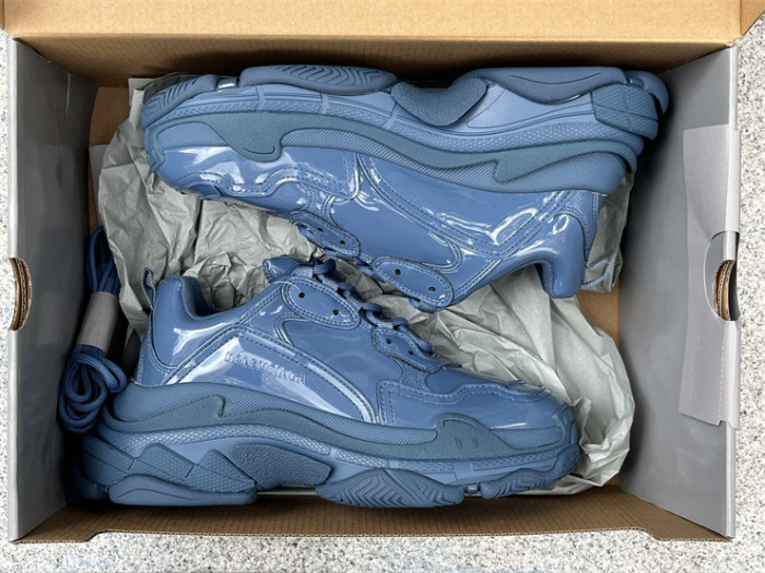 Balenciaga 1.0 Daddy Shoes Patent Leather Lake Blue（7-12 work day deliver）