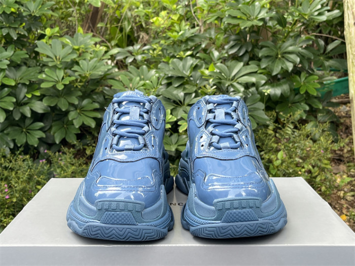 Balenciaga 1.0 Daddy Shoes Patent Leather Lake Blue（7-12 work day deliver）