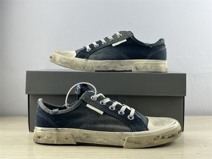 Balenciaga 22 summer new PARIS worn and distressed effect casual low-top canvas shoes（7-12 work day deliver）