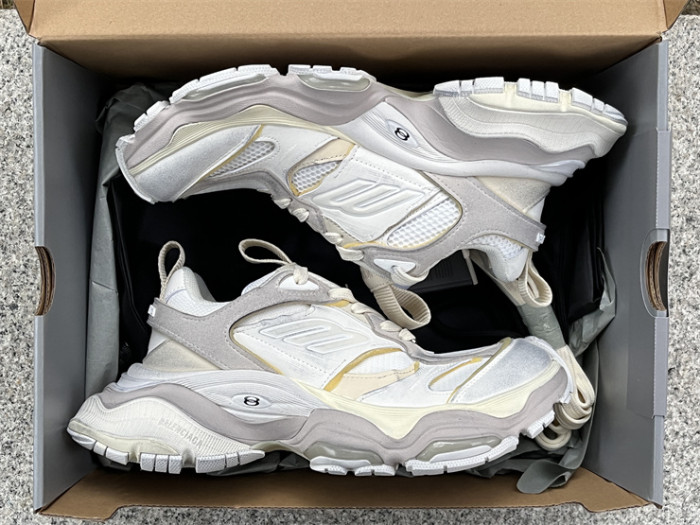 Balenciaga CARGO mesh round toe lace-up low top beige gray（7-12 work day deliver）