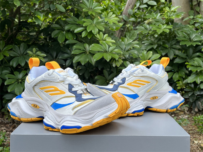 Balenciaga 10XL CARGO Yellow Blue Mesh Round Toe Lace-up Low Top（7-12 work day deliver）