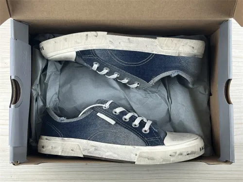 Balenciaga 22 summer new PARIS worn and distressed effect casual low-top canvas shoes（7-12 work day deliver）