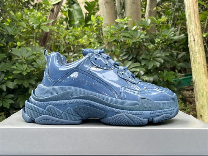 Balenciaga 1.0 Daddy Shoes Patent Leather Lake Blue（7-12 work day deliver）