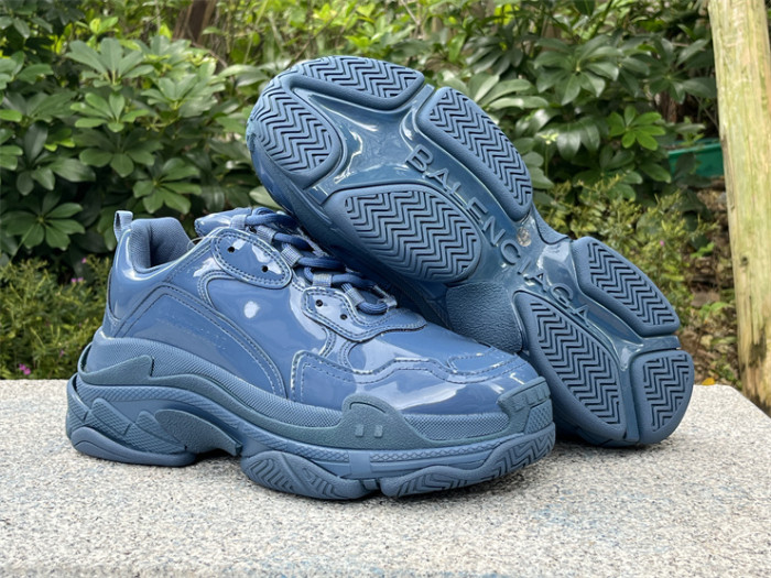 Balenciaga 1.0 Daddy Shoes Patent Leather Lake Blue（7-12 work day deliver）