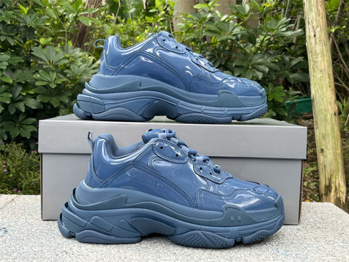 Balenciaga 1.0 Daddy Shoes Patent Leather Lake Blue（7-12 work day deliver）