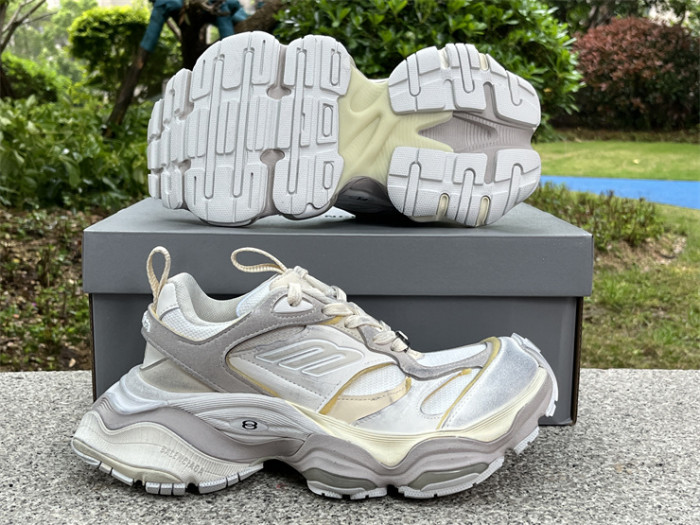 Balenciaga CARGO mesh round toe lace-up low top beige gray（7-12 work day deliver）