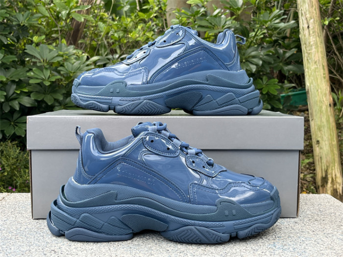 Balenciaga 1.0 Daddy Shoes Patent Leather Lake Blue（7-12 work day deliver）