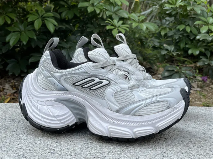 Balenciaga 10XL CARGO Silver Mesh Round Toe Lace-up Low Top（7-12 work day deliver）