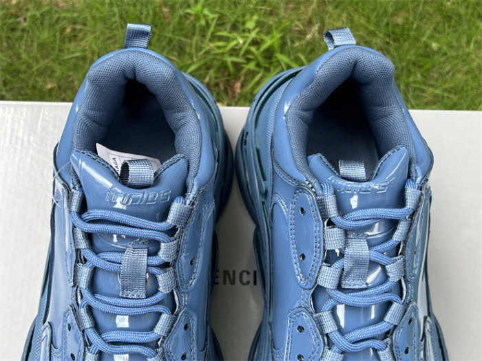 Balenciaga 1.0 Daddy Shoes Patent Leather Lake Blue（7-12 work day deliver）