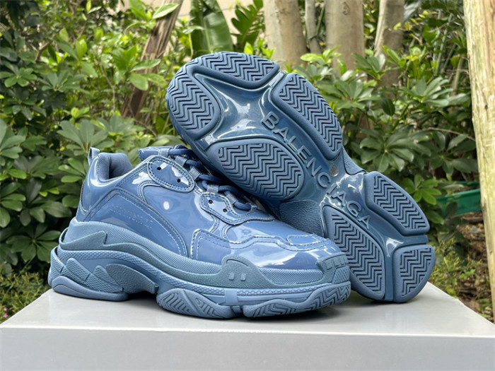 Balenciaga 1.0 Daddy Shoes Patent Leather Lake Blue（7-12 work day deliver）
