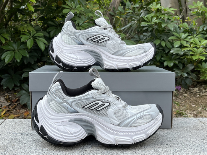 Balenciaga 10XL CARGO Silver Mesh Round Toe Lace-up Low Top（7-12 work day deliver）