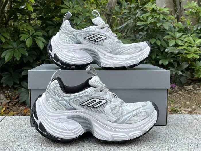 Balenciaga 10XL CARGO Silver Mesh Round Toe Lace-up Low Top（7-12 work day deliver）