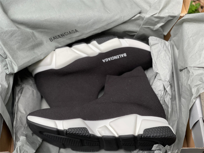 Paris Sock Shoes, Black White Black（7-12 work day deliver）
