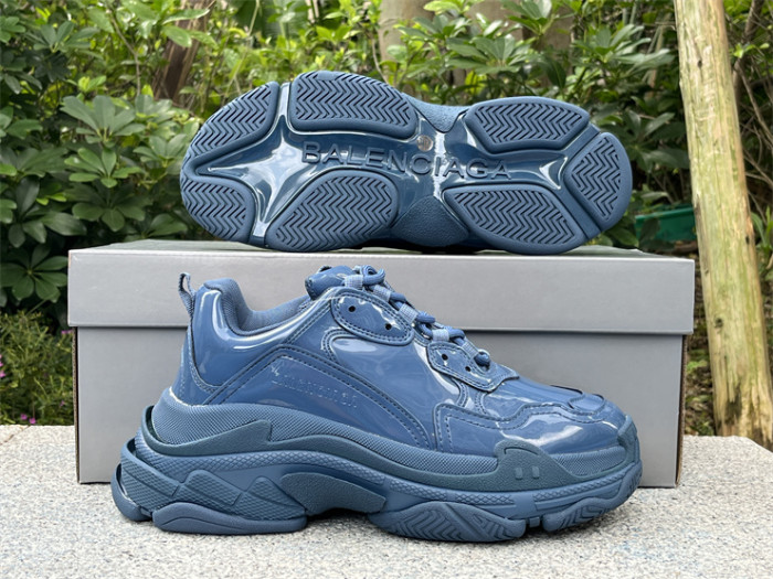 Balenciaga 1.0 Daddy Shoes Patent Leather Lake Blue（7-12 work day deliver）