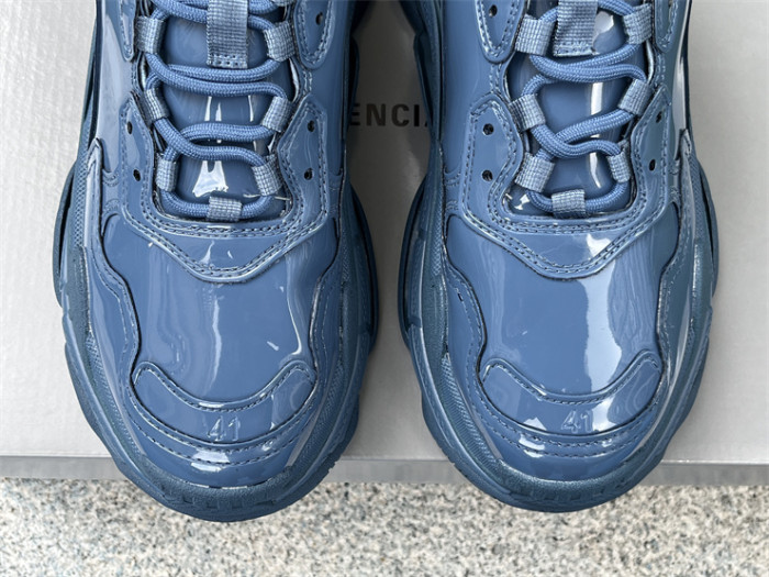 Balenciaga 1.0 Daddy Shoes Patent Leather Lake Blue（7-12 work day deliver）